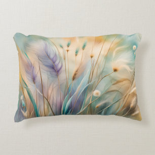 Pastel Abstrakt Whispers of Nature, Grasses III Prydnadskudde