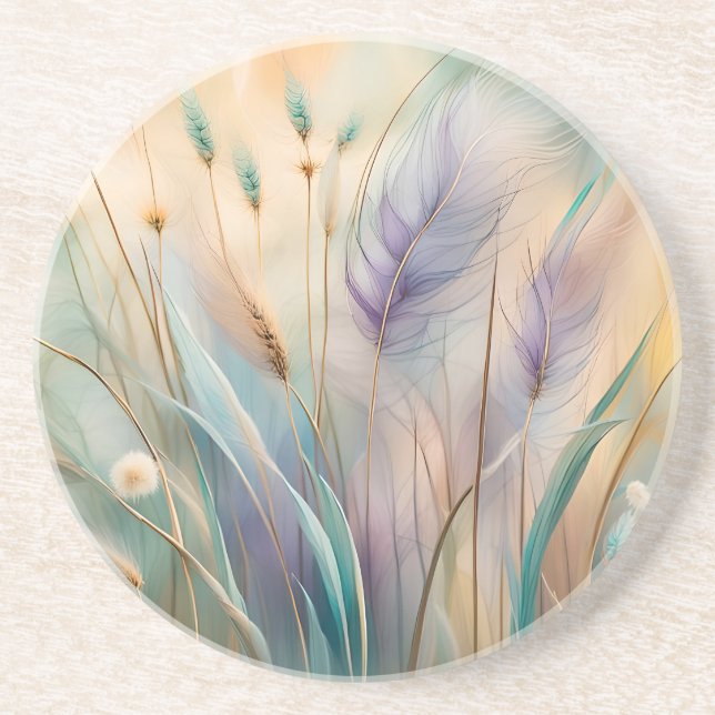 Pastel Abstrakt Whispers of Nature, Grasses III Underlägg (Framsidan)