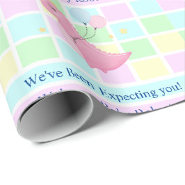 Pastel Add Namn Gender för babyskor, okänd Dino Presentpapper