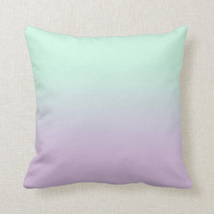 Pastel Aesthetic Mint och Lilac Gradient Ombre Kudde