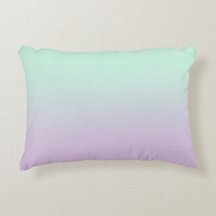 Pastel Aesthetic Mint och Lilac Gradient Ombre Prydnadskudde