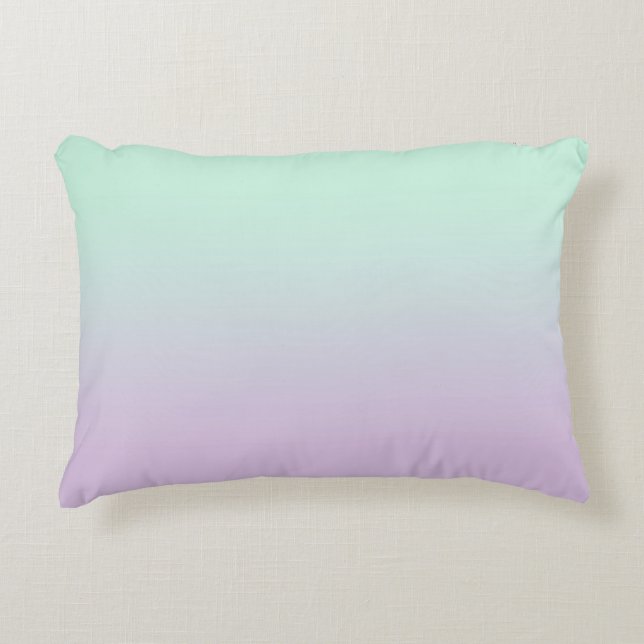 Pastel Aesthetic Mint och Lilac Gradient Ombre Prydnadskudde (Framsidan)