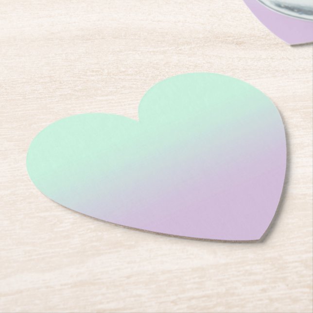 Pastel Aesthetic Mint och Lilac Gradient Ombre Underlägg Papper (Vinklad)