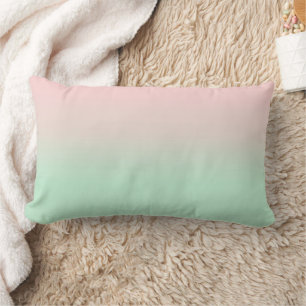 Pastel Aesthetic Muted Gradient Rosa Mint Grönt Lumbarkudde