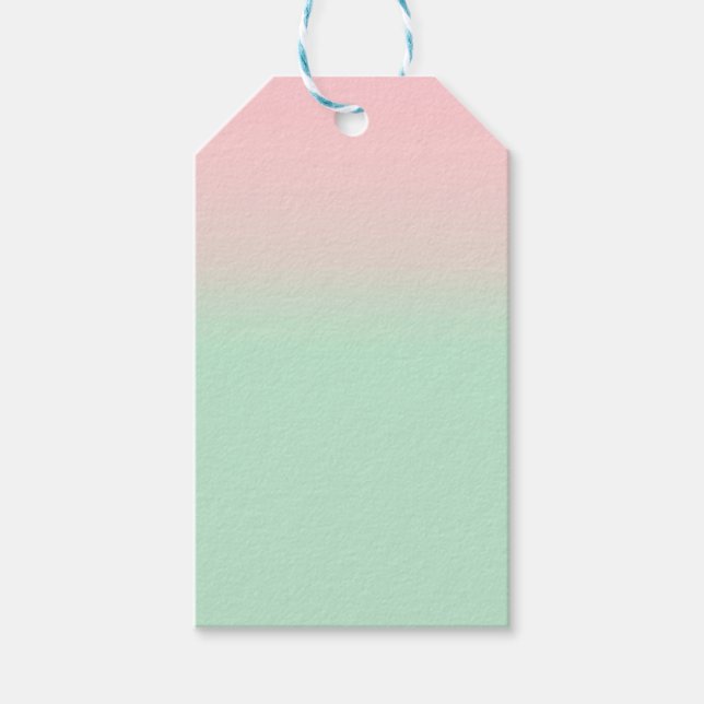 Pastel Aesthetic Muted Gradient Rosa Mint Grönt Presentetikett (Framsidan)