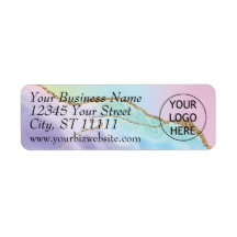 Pastel Agate Business Return-adressetikett