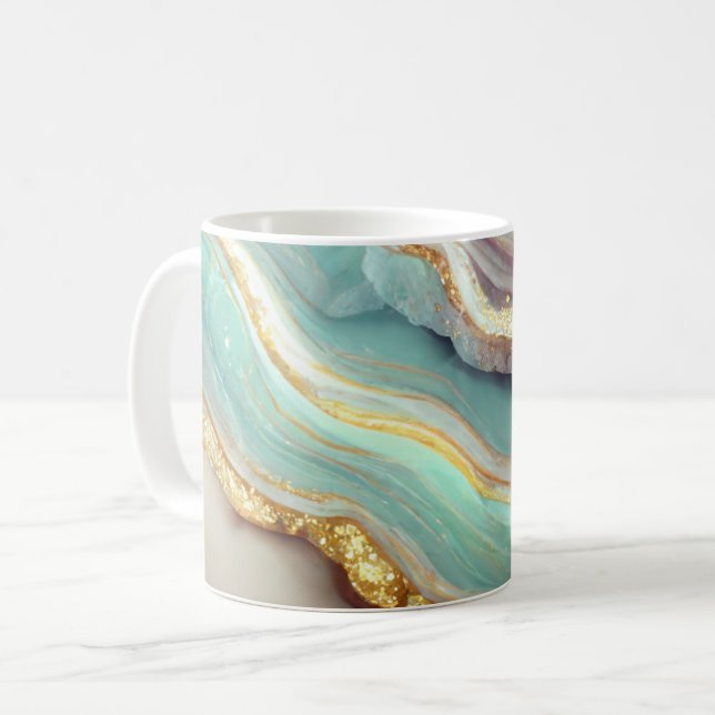 Pastel Agate Geode Stone Kaffemugg (Framsida vänster)