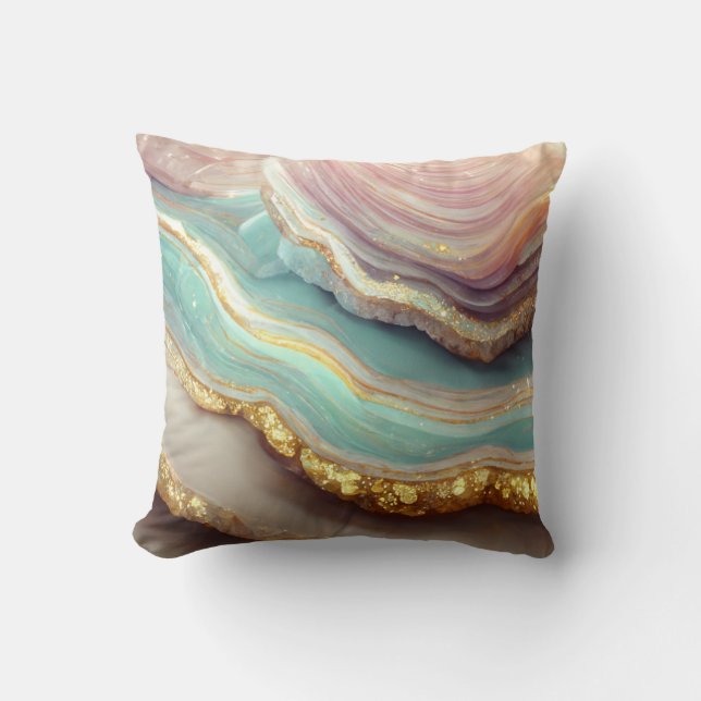 Pastel Agate Geode Stone Kudde (Framsida)