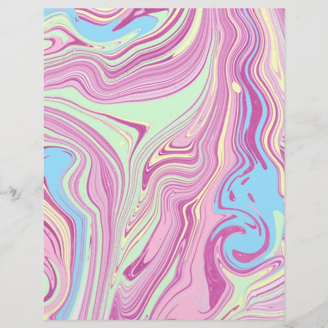 Pastel Agate Marble Mönster Swirl Art Craft Papper (Framsida)