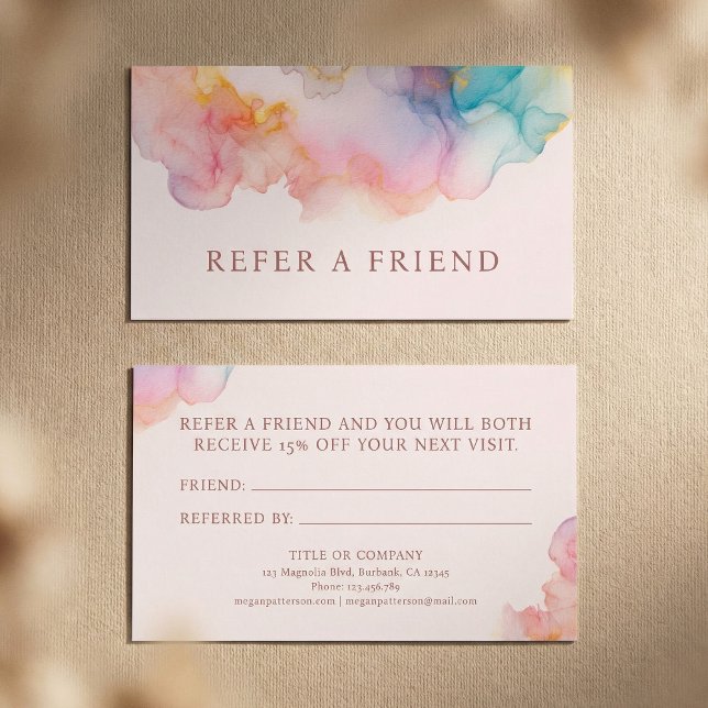 Pastel Alcohol Ink Blush Watercolor Rabattkort (Skapare uppladdad)