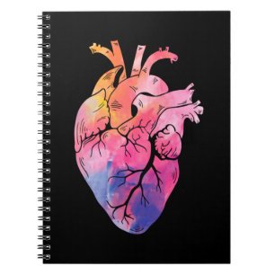 Pastel Anatomical Heart Colorful Cardiology Anteckningsbok