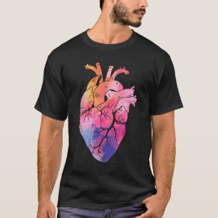 Pastel Anatomical Heart Colorful Cardiology T Shirt