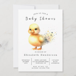Pastel Anpassningsbar Anka Baby Shower Inbjudningar
