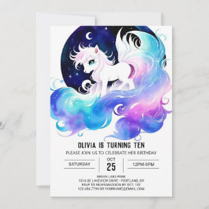 Pastel Anpassningsbar Horse Birthday Inbjudningar
