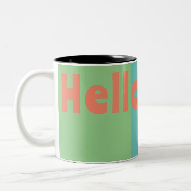Pastel anpassningsbar Monogram - Modern Mint, Cora Två-Tonad Mugg (Vänster)