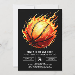 Pastel Anpassningsbar Net Basketball Birthday Inbjudningar