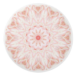 Pastel Apricot Mandala, handmålad Knopp