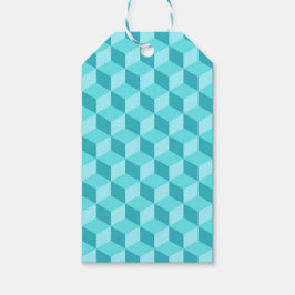 PASTEL AQUA BLUE GEOMETRIC CUBE MÖNSTER PRESENTETIKETT