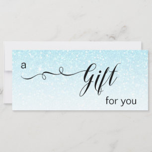 *~* Pastel Aqua Blue Glitter Trendig Gift Card