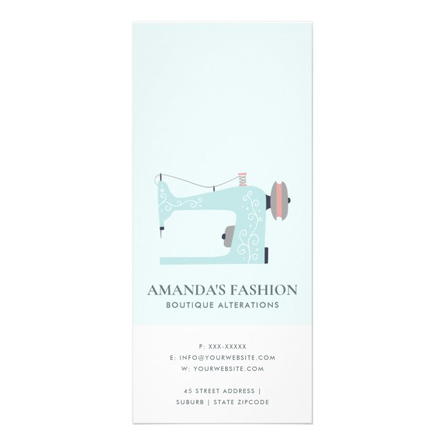 PASTEL AQUA BLUE ROSA SEWWACH PRIS SERVICE REKLAMKORT (Baksidan)