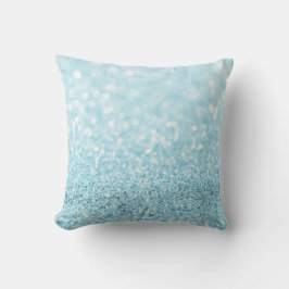 Pastel Aqua Ocean Blue Glitter White Delikat Kudde
