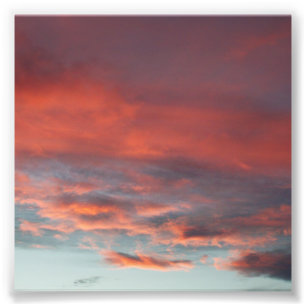 Pastel Aqua Rosa Clouds Sunset 4x4 Square Fototryck