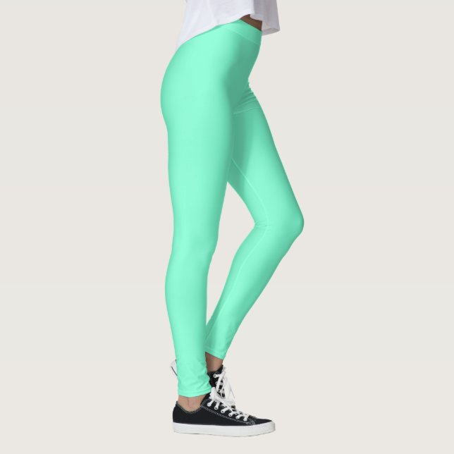 Pastel Aqua Solid Färg | Klassisk | ELEGANT Leggings (Höger)
