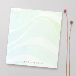 Pastel Aqua Tropical Retro Watercolor Vågar Anteckningsblock