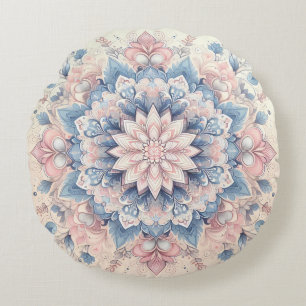 Pastel Arabesque Mandala Art Rund Kudde