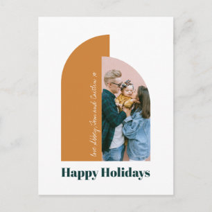 Pastel Arch Guld God jul Family Photo Helg Vykort