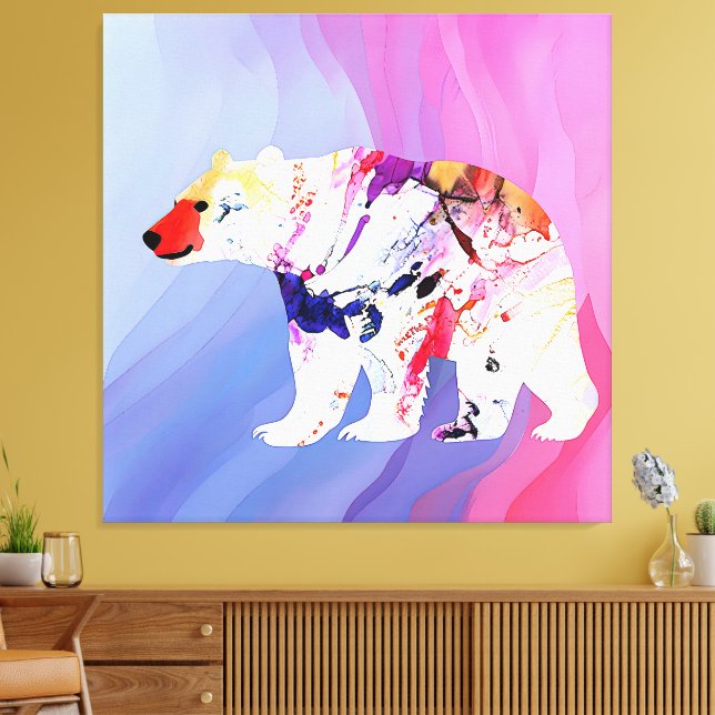 Pastel Arctic Explorer i vattenfärg Canvastryck (Insitu (Vardagsrum))