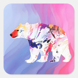 Pastel Arctic Explorer i vattenfärg Fyrkantigt Klistermärke