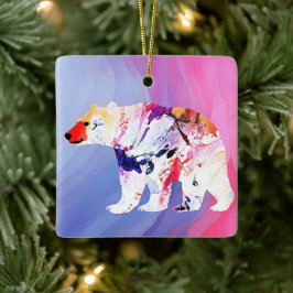 Pastel Arctic Explorer i vattenfärg Julgransprydnad Keramik