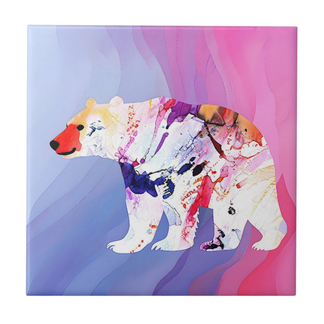 Pastel Arctic Explorer i vattenfärg Kakelplatta (Framsidan)