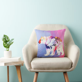 Pastel Arctic Explorer i vattenfärg Kudde