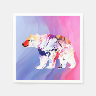 Pastel Arctic Explorer i vattenfärg Pappersservett