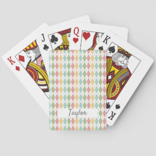 Pastel Argyle Mönster Personlig Casinokort