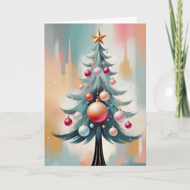 Pastel Art Deco jul Luxury Finare Ornaments Helgkort (Framsida)