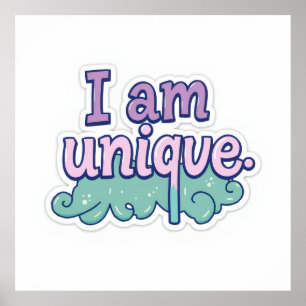 Pastel Art Empowerment "Jag är unik" Poster