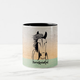 Pastel Artistic Horse Lovin'Gal Mugg