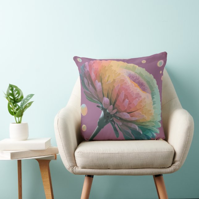 Pastel Aster Bloom 3D Dekorativ kudde (Stol)