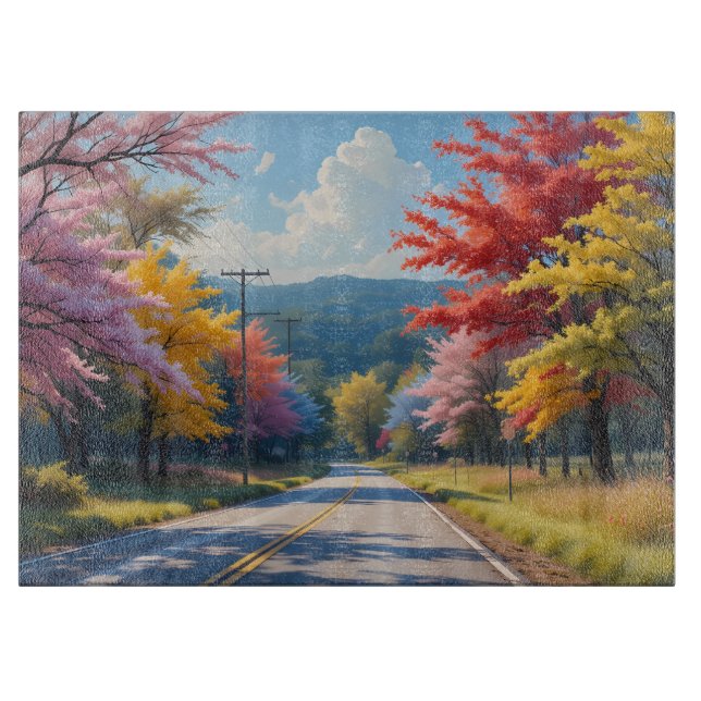 Pastel Autumn Country Road Watercolor (Framsidan)