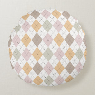 Pastel Autumn Diamonds Rund Kudde