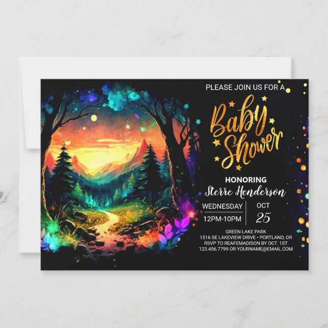 Pastel Äventyr väntar på visemisk babystölder Inbjudningar (Framsida)