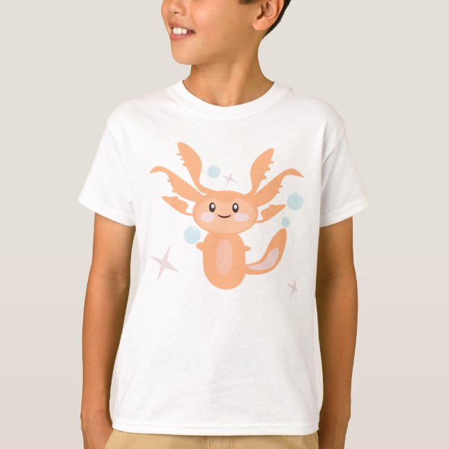 Pastel Axolotl Ocean Creature T Shirt (Framsida)