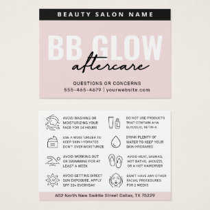 Pastel B Glow Fface After Care Instruction Card Visitkort