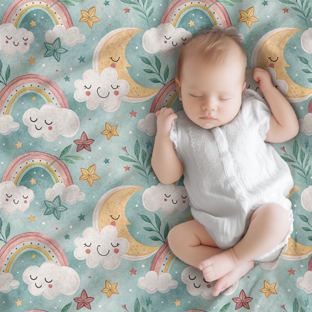 Pastel Baby Blanket Mysigt Gift med Himmel Magic Fleecefilt (Pastel Baby Blanket Cozy Gift with Sky Magic)