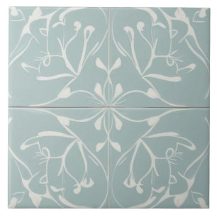 Pastel Baby blue och vit dekorativ Abstrakt Kakelplatta
