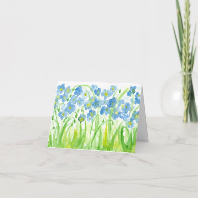 Pastel Baby blue Watercolor Flowers Tack (Framsida)
