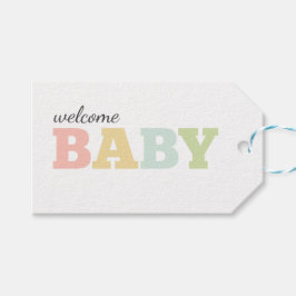 Pastel baby för-/presentmärkre, könsneutrala presentetikett